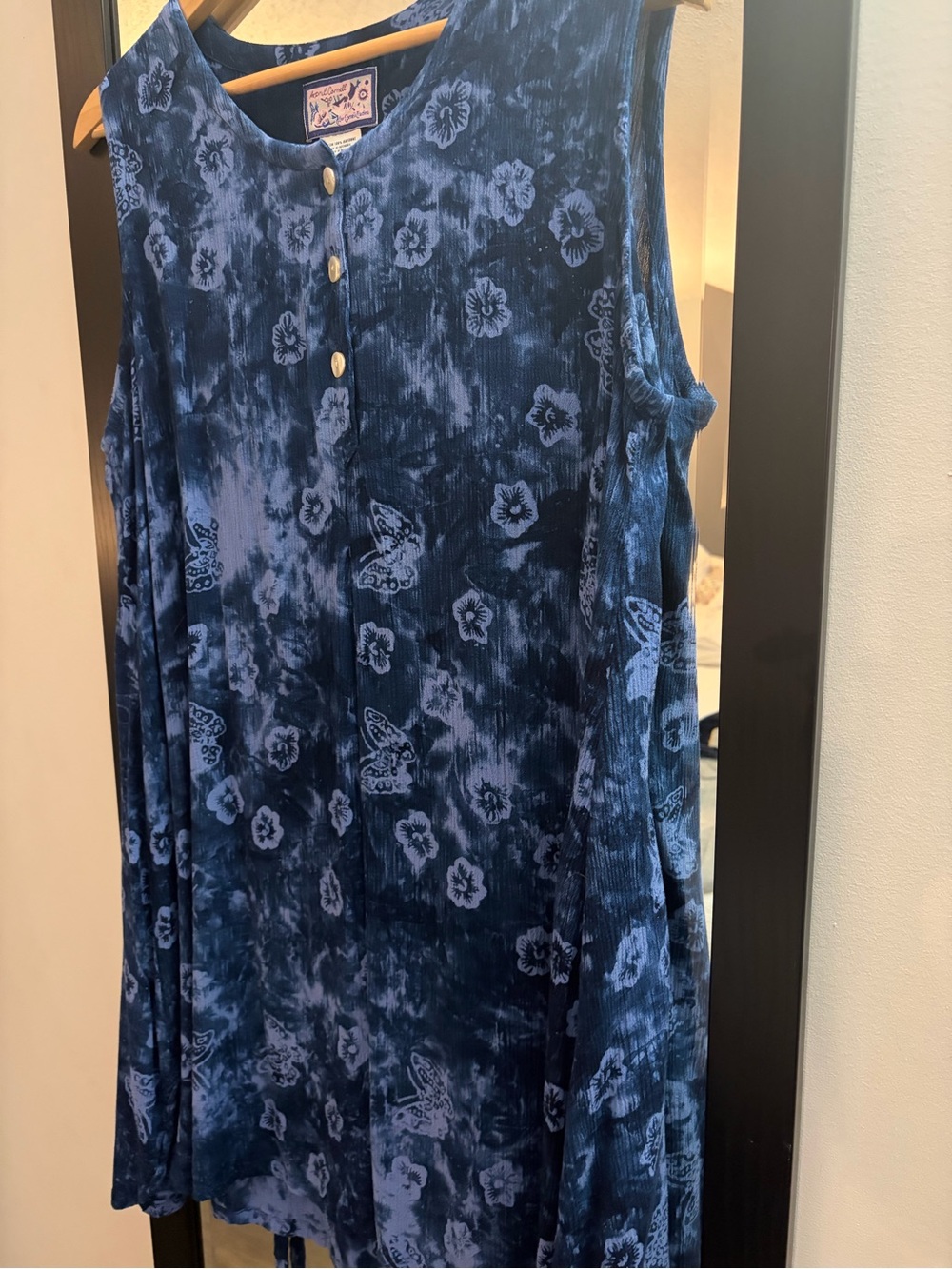 VTG 90s April Cornell Rayon Butterfly Dress/Tunic Whimsygoth Cottagecore Size L